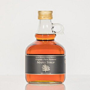 マンスフィールド メープル認定オーガニック ピュア バーモント メープル シロップ アンバー リッチ (バーモント ミディアム)、500 ml ガラス瓶 Mansfield Maple Certified Organic Pure Vermont Maple Syrup Amber Rich (Vermont Medium), 500