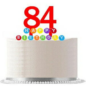 ֹ084WCD - ϥåԡ84Фѡƥ åɥȥåѡ &쥤ܡɥ륹 쥬Ȥʥǥ졼ȥåѡå Item#084WCD - Happy 84th Birthday Party Red Cake Topper &Rainbow Candle Stand Elegan