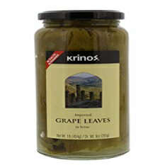 1|hi1pbNjANmXOO[v[t̐|ЂA16IXA454O 1 Pound (Pack of 1), Krinos Gourmet Grape Leaves in Vinegar Brine, 16 Ounces, 454 grams