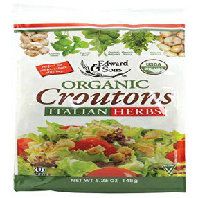 Edward & Sons オーガニッククルトン、イタリアンハーブ、5.25オンスパック（6個パック） Edward & Sons Organic Croutons, Italian Herbs, 5.25-Ounce Packs (Pack of 6)