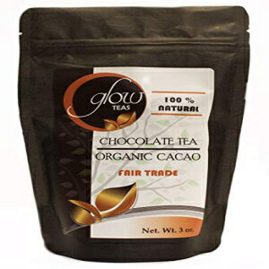グローティー100％オーガニックフェアトレードカカオティーチョコレートドリンク天然テオブロミンと抗酸化物質アイスホットチョコレート（3オンス） Glow Teas 100% Organic Fair Trade Cacao Tea Chocolate Drink Natural Theobromine And Antioxidants Ice 1