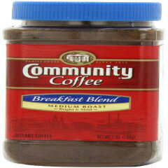 コミュニティコーヒー朝食ブレンドミディアムローストプレミアムインスタント7オンスジャー（4パック）、ミディアムフルボディスムースブライトテイスト、100％厳選されたアラビカコーヒー豆 Community Coffee Breakfast Blend Medium Roast Premium Instant 7 Oz