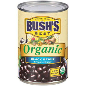 BUSH'S BEST Organic Beans, 15 Ounce Can ,Canned Beans,USDA Certified Organic, Source of Plant Based Protein and Fiber, Low Fat, Gluten Free (6)