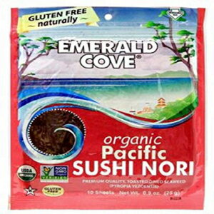 Emerald Cove ˥åƤݥȥѥåѥեåʳݡ0.9  (6 ĥѥå) Emerald Cove Organic Toasted Nori Sheets Package, Pacific Sushi Nori, 0.9 Ounce (Pack of 6...