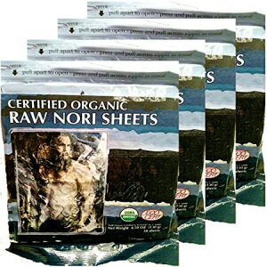 生の有機海苔200個入りシートパック-認定ビーガン、生、コーシャ寿司ラップペーパー-プレミアム非加熱、乾燥未調理、未トースト RawNori Raw Organic Nori 200 qty Sheets Pack - Certified Vegan, Raw, Kosher Sushi Wrap Papers - Premium Unheated, 1