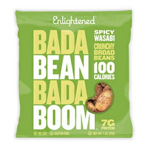 エンライテンドソラマメバダブーム植物ベースのタンパク質、グルテンフリー、ビーガン、非GMO、大豆フリー、コーシャ、ローストソラマメスナック、わさび、1オンス、24カウント Enlightened Bada Bean Bada Boom Plant-based Protein, Gluten Free, Vegan, Non