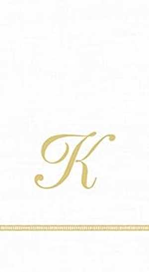 Entertaining with Caspari Monogram Initial K Paper Guest Napkins, Pack of 15