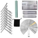 Uiegurit 15 Pieces Guitar Radius Gauge Set Including String Action Ruler, 32 Blades Feeler Gauge, Fingerboard Fret Protector Guards and Grinding Stone for Guitar and Bass Setup(2)