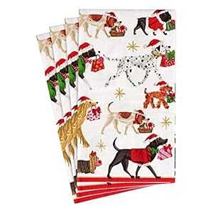 Caspari ꥹޥǥХ꡼ڡѡȥʥץ ۥ磻 - 15  4 ѥå Caspari Christmas...