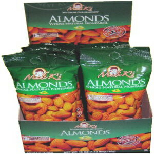 Madi K's ホールナチュラル アーモンド、1.5 オンス チューブ (72 個パック) Madi K's Whole Natural Almonds, 1.5-Ounce Tubes (Pack ..