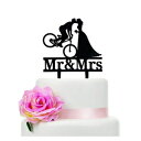 楽天GlomarketYzYbuaego Black Bicycle Kissing Girl and Boy Wedding Cake Topper, Mr & Mrs Wedding Cake Topper, Funny Wedding Cake Topper, Engagement/Bridal Shower Cake Decorations
