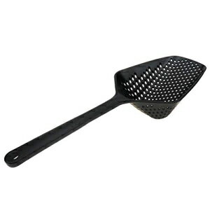Sydien 5pcs 345x125mm Nylon Colander Scoop Kitchen Food Drain Strainers For Cooking, Baking Frying (Black)