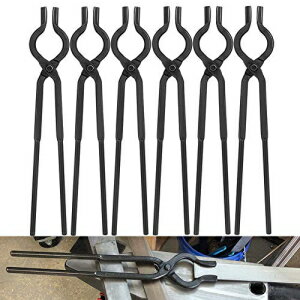 Yoursme V Bolt Tongs Set Blacksmith Forge Tong Set Knife Making Tongs Set Bladesmith Tools Anvil Vise Forge Tongs Includes 3/8 1/2 5/8 3/4 7/8 and 1 Inch (6 Piece)