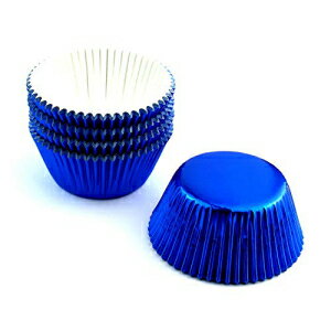 xlloest Foil Cupcake Liners, Baking Cups Standard Muffin Wrappers for Party, 100 Pack (Blue)