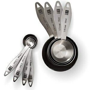 di Oro Living New DI ORO 8-Piece 18/8 Stainless Steel Measuring Cup and Spoon Set - Easy-to-Read Measurements - For Dry and Liquid Ingredients - Great Kitchen Tools for Cooking and Baking - Dishwasher Safe