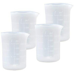 Nobranded 4 Pieces 250 ml Silicone Measuring Cup for Resin Non-stick Mixing Cups Epoxy Resin Cups (4, 250ml)