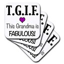 3dRose CST_202948_1 TGIF This Grandma is Fabulous, Purple Soft Coaster (Set of 4)