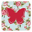 Glomarket㤨Caroline's Treasures BB1035-RS-BU-FC Butterfly Shabby Chic Blue Roses Foam Coasters (Set of 4, 3.5