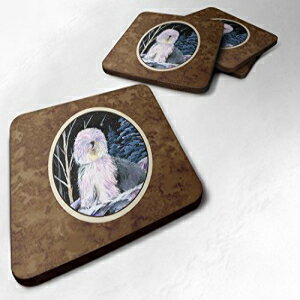 Caroline's Treasures Starry Night Old English Sheepdog Foam Coasters Set of 4 (Set of 4), 3.5
