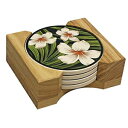 Islander Hawaiian Ceramic Coasters 4 Pack Plumeria Palm