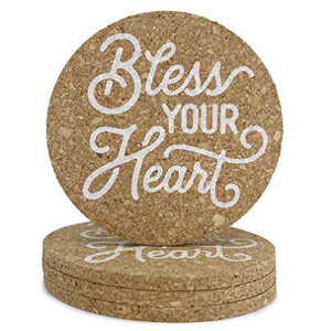 Texas Love Texas Coaster Set with Bless Your Heart in Cork 3.5 Inch Coasters - 4 Texas Coasters Texas Gift