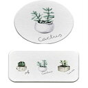 N/B Coaster for Drinks 2 Pack Ceramic Stone Coaster Plant Style Coaster for Drinks in Vibrant Colors and Cork Back Pad Keep Desk Clean and Dry