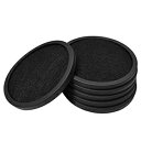 MOJIA Coasters for Drinks, Set of 6 with Silicone Tray and Absorbent Felt Cup Coasters, Perfect for Bar and House, Suitable for Hot and Cool Beverages in Glasses, Cups, and Mugs (Black)