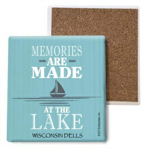 SJT ENTERPRISES, INC. Memories are Made at the Lake (Sailboat image) / Lake/Beach Themed 4-pack of 4