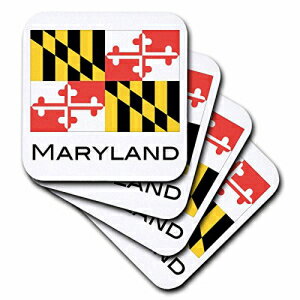 3dRose CST_107370_1 Maryland State Flag-Soft Coasters, Set of 4