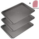 Mokpiv~AmXeBbNx[LOpx[LOpNbL[V[gZbgAx[LOgC`pA14.5 x 10 x 1C`i3s[Xj Mokpi Premium Non-Stick Bakeware Baking Pans Cookie Sheets Set, Baking Tray Rectangular Pan, 14.5