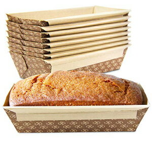 [30パック] 1 LBクラフト紙パンローフパン使い捨てコルゲートリサイクル可能ベーカリーペストリー長方形パン、ベーキング用の職人のプリント、電子レンジ冷凍庫、オーブンセーフ Fit Meal Prep [30 Pack] 1 LB Kraft Paper Bread Loaf Pan Disposable Co