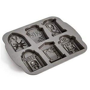 マーサスチュワートコレクショントゥームストーンケーキレットケーキパンハロウィンパーティー耐熱皿 MS Martha Stewart Collection Tombstone Cakelets Cake Pan Halloween Party Bakeware