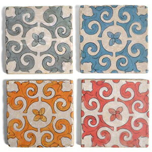 Studio Vertu Flora Milano Marble Coasters, Set of 4