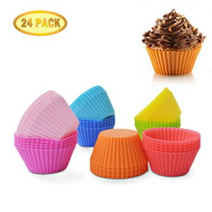 Silicone Cupcake Baking Cups,Muffin Liners Silicone,24pcs Reusable Silicone Cupcake Muffin Liners Baking Cups Non-stick Easy Clean Pastry Cake Molds (Round) Ailuck Silicone Cupcake Baking Cups,Muffin Liners Silicone,24pcs