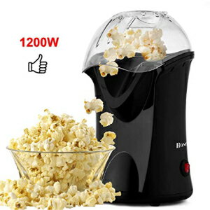 Jackoering Popcorn Machine, 1200W Hot Air Popcorn Maker No Oil Popcorn Popper Machine With Measuring Cup (US Stock)