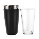 BARsics Boston Cocktail Shaker, 16 fl oz Glass and 26 fl oz Stainless Steel with Rubber Sleeve