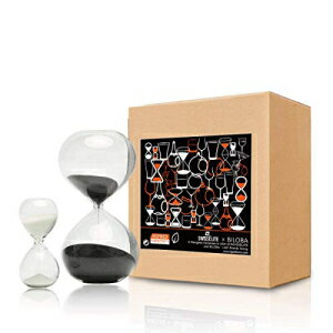 砂時計サンドタイマー-家庭用およびオフィス用の2個セット-60分/ 5分または30分/ 5分（60分+ 5分、黒） SWISSELITE Hourglass Sand Timers-Set of 2 for Home & Office Decoration-60 Mins/5 Mins or 30Mins/5 Mins (60 Mins+5 Mins, Black)