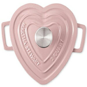 マーサスチュワートコレクションコレクターエナメル鋳鉄ハート型キャセロール2QTピンク Martha Stewart Collection Collectors Enameled Cast Iron Heart-Shaped Casserole 2 QT Pink