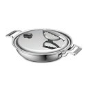 CookCraft | ステンレス鋼3層接着調理器具、キャセロールパン12インチ、通気ラッチ蓋付きシルバークラッドアルミニウムコア CookCraft | Stainless Steel 3-Ply Bonded Cookware, Casserole Pan 12