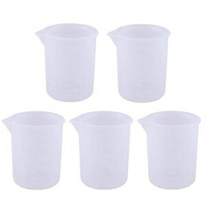 RONRONS 5パックシリコン測定カップ、樹脂ノンスティックミキシングカップ接着剤ツール、100ml RONRONS 5 Pack Silicone Measuring Cups for Resin Non-Stick Mixing Cups Glue Tools,100ml