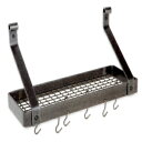 プレミアスモールブックシェルフウォールポットラック、ハンマードスチールを含む Enclume Premier Small Bookshelf Wall Pot Rack, Hammered Steel