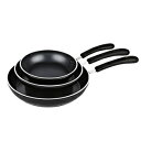 Cook N Home Nonstick, 10,12 inch 3 Piece Frying Saute Pan Set with Non-Stick Coating Induction Compatible Bottom, 8 /10 /12 , Black