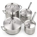 Cooks Standard Professionalステンレス鋼調理器具セット8PC 8 PC シルバー Cooks Standard Professional Stainless Steel Cookware Set 8PC, 8 PC, Silver