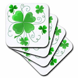 3dRose Dream Essence DesignsϡॳΥååեȡ4ĥåȤǤ 3dRose Dream Essence Designs is of Some Lucky Shamrocks Just in Time Coaster, Soft, Set of 4