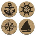 アンカーボートコンパス船のホイールの装飾4コースターセット 8 Track Romeo Anchor Boat Compass Ship Wheel Decor 4 Coaster Set