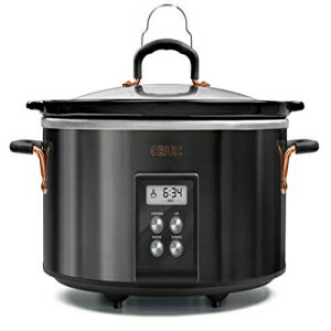 CRUX 6クォートプログラマブルデジタルスロークッカー 20時間デジタルカウントダウンタイマー ブラック CRUX 6-Quart Programmable Digital Slow Cooker with 20 Hour Digital Countdown Timer, Black