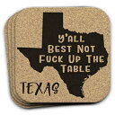 テキサス州立ギフトお土産4個コルクコースターセット 8 Track Romeo Texas State Gift Souvenir 4pc Cork Coaster Set