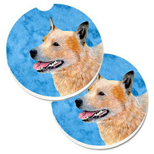 LC̕LH9362BUCARCu[I[XgALghbO2Jbvz_[J[R[X^[̃ZbgA^A}`J[ Caroline's Treasures LH9362BUCARC Blue Australian Cattle Dog Set of 2 Cup Holder Car Coasters, Large, multicolor