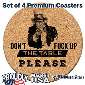 ݕ̂߂̖ʔRNR[X^[4ANTmxeBMtgZbg?jA̐VzjAaA}}AAxAۂ̂߂̋zBe[WX^C Stately Kitchen Funny Cork Coasters for Drinks 4 pcs Uncle Sam Novelty Gif