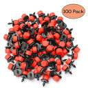 Kalolary 100Pcs360x\ȟhbp[XvN[1/4C`G~b^[hbp[}CN_HXvN[VXep Kalolary 100Pcs 360 Degree Adjustable Irrigation Drippers Sprinklers 1/4 Inch Emitter Dripper Micro Drip Ir